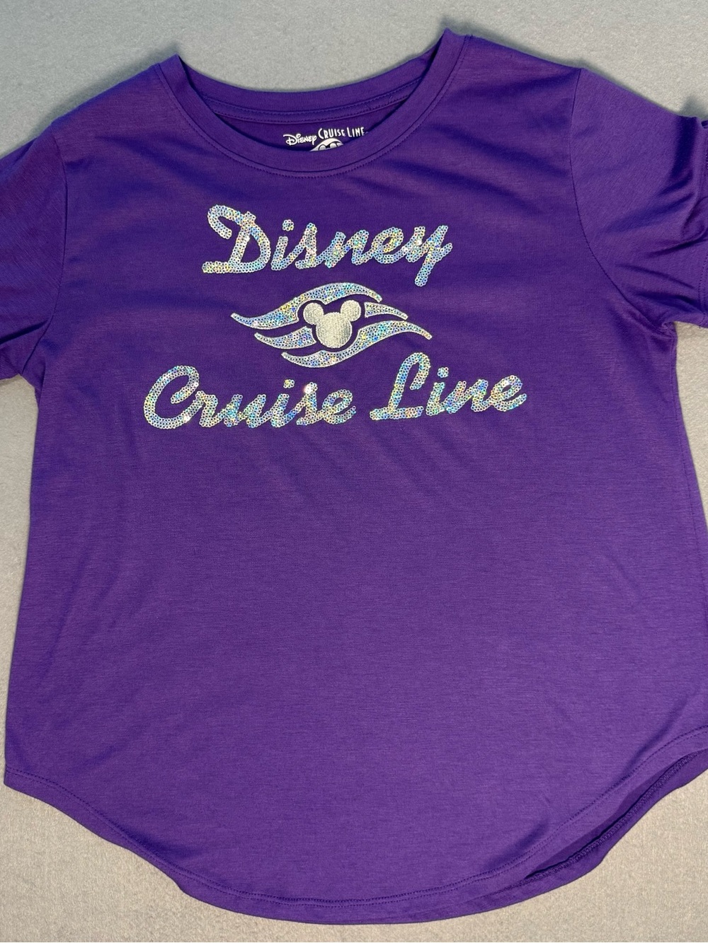 Disney Purple Short Sleeve Tee with Iridescent Cruise Logo